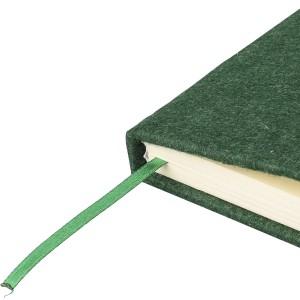 A5 jegyzetfzet jrahasznostott filc anyagbl, zld (fzet, notesz)