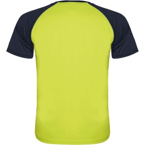 Indianapolis rvid ujj uniszex sportpl, fluor yellow, navy blue (T-shirt, pl, kevertszlas, mszlas)