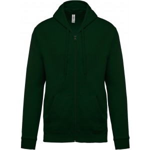 Kariban kapucnis, cipz�ras f�rfi pul�ver, Forest Green