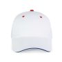 Kup Orlando 6 paneles sapka, White/Royal Blue/Red