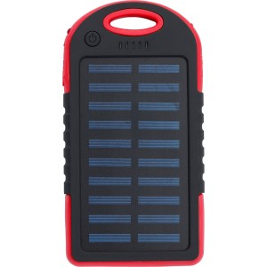 Napelemes powerbank, ABS, piros