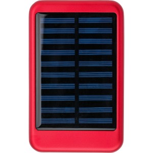 Napelemes powerbank, alumínium, piros