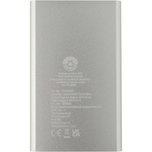 Pep Type-C jrahasznostott alumnium powerbank, 4000 mAh, ezst (powerbank)