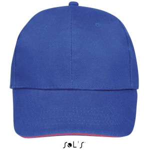 Sols Buffalo 6 paneles baseballsapka, Royal Blue/Neon Coral, U