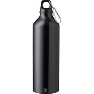 Újraalumínium sportpalack, 750 ml, fekete (sportkulacs)